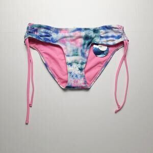 Decree Swim Bottoms Women's Size Small Blue Pink Tie Dye Swimsuit Briefs